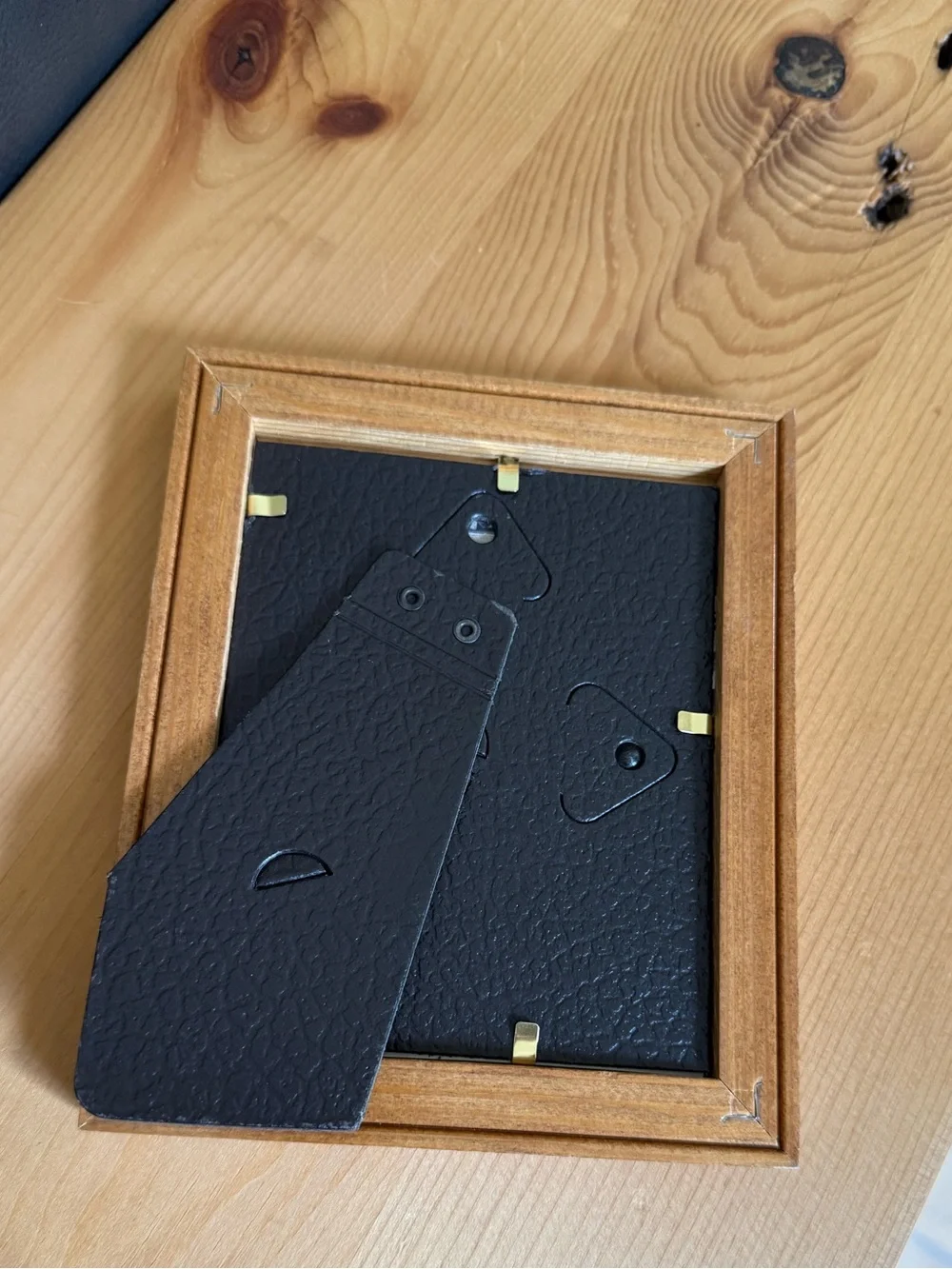 Vintage Wood Floral Frame with Black Easel Back - Black
